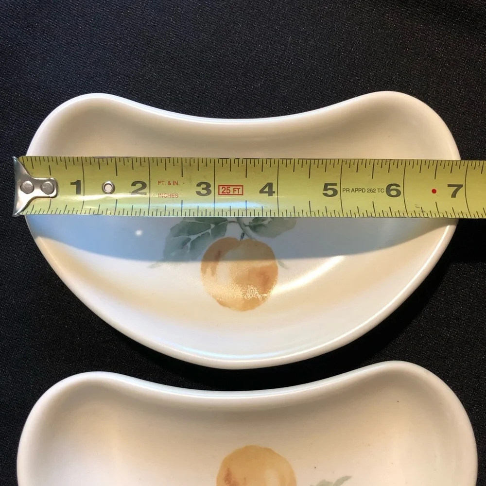 Two Pfaltzgraff Jamberry Crescent Salad Relish Plates - Trinket Dish - USA